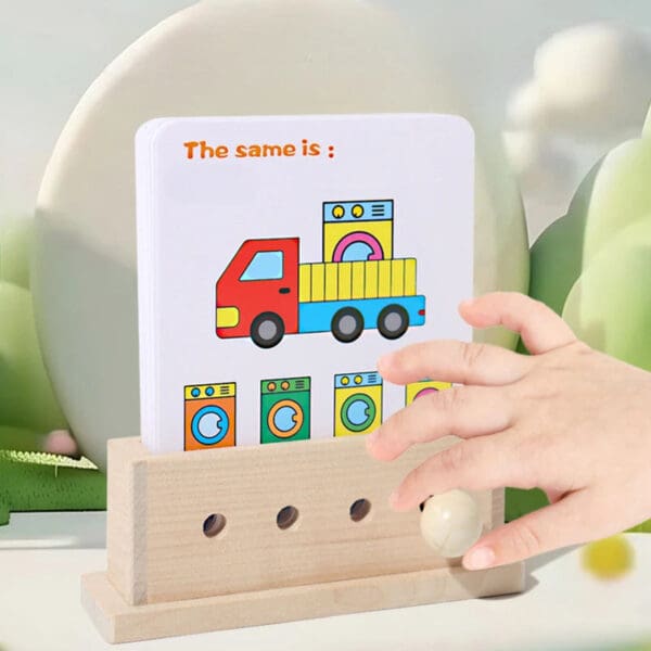 Manufacture Wooden Kids Logic Thinking Training Geometric Shape Color Cognition Learning Cards Early Education Toy - Image 2