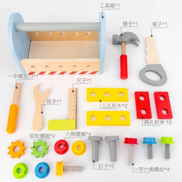 Wholesale Wooden Tool Box Educational DIY Pretend Play Tools Set for Kids Montessori Learning Dropshipping - Image 4