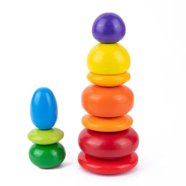 Wholesale Wooden Stacking Blocks Rainbow Pebble Building Blocks Educational Toy for Kids Color Recognition Droppshipping - Image 6