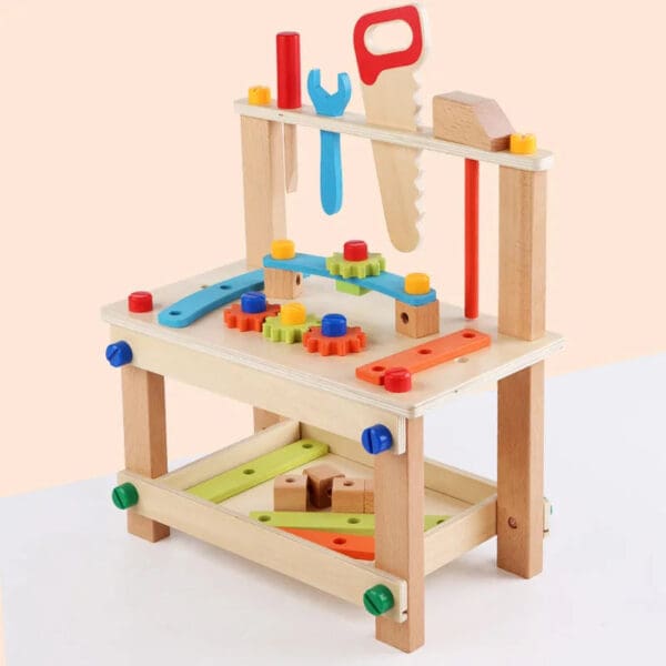 Wholesale Wooden Tool Bench Creative Assembled Building Blocks Simulation Tool Table for Kids Educational Toys Screw and Nut set - Image 5