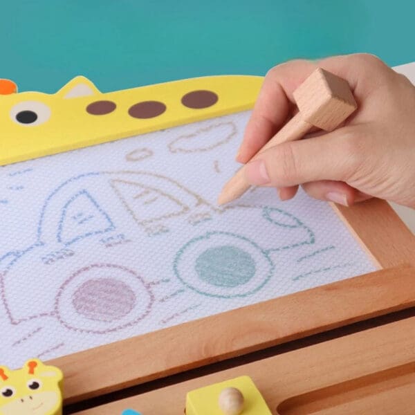 Wholesale Wooden Magnetic Drawing Board Educational Toy for Kids Shape and Color Cognition Early Learning Graffiti Board - Image 4