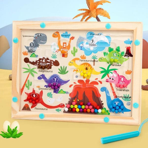 Wholesale Wood Magnetic Beaded Color Classification Counting Maze Board for Hand-Eye Coordination and Fine Motor Skills - Image 3