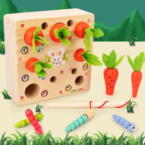 Wholesale Wooden Fishing Carrot Harvest Toy Educational Early Learning Toy for Kids Fine Motor Skills Development Dropshipping - Image 14