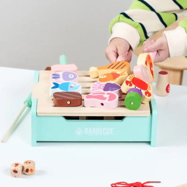 Wholesale Wooden Pretend Play Toys Multifunctional BBQ Grill Set for Kids Interactive Cooking Game Simulation Kitchen Toys - Image 3