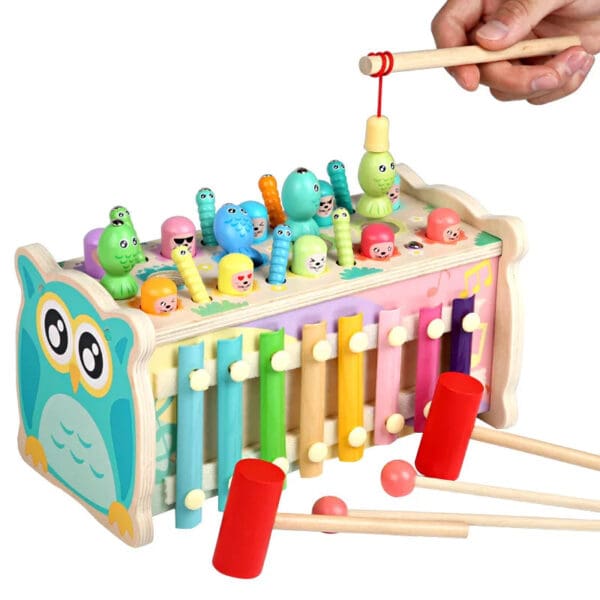 Wholesale Wooden Elephant Whack a Mole Game Educational Toy for Kids Hammer and Xylophone Dropshipping - Image 7