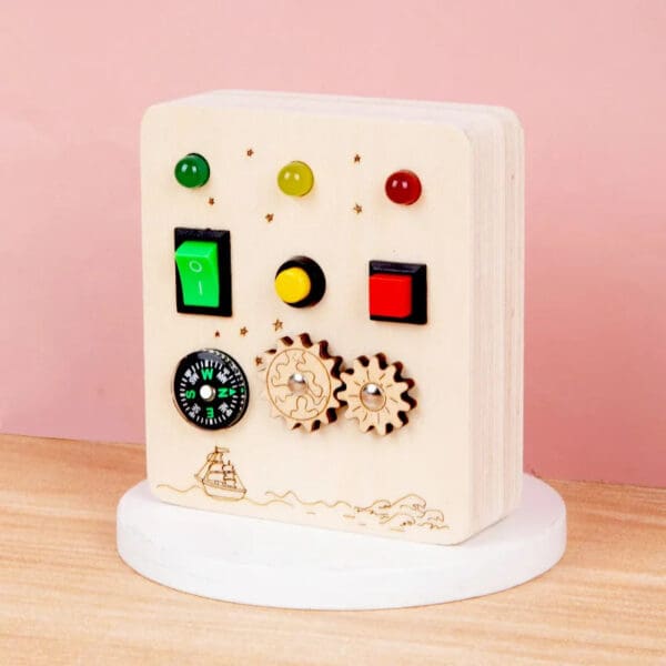 Wholesale Wooden Busy Board Montessori Educational Toy with LED Light Toggle Switch Sensory Toy for Kids Dropshipping - Image 6