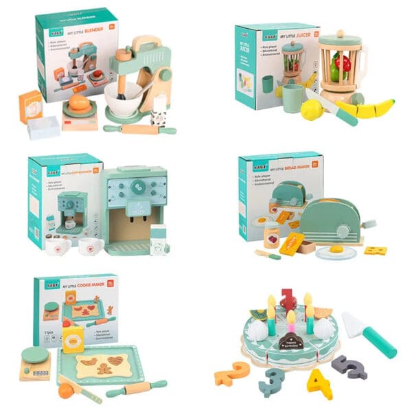 Wholesale Wooden Pretend Kitchen Toys for Kids MDF Solid Wood Simulation Juicer and Kitchen Utensils for Interactive Play - Image 4