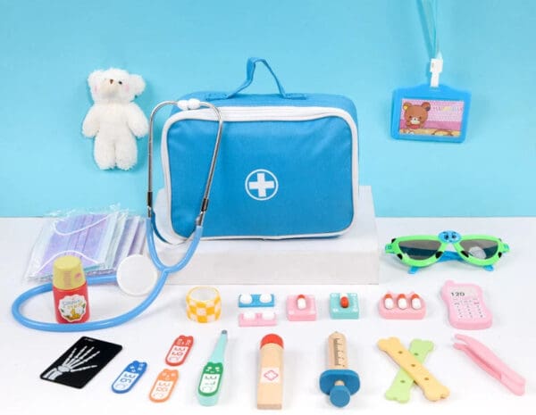 Wholesale Wooden Pretend Play Toys Doctor Nurse Medical Kit Simulation Toy Set for Kids Dropshipping - Image 8