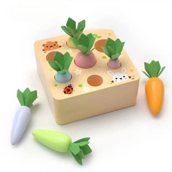 Wholesale Wooden Carrot Harvest Toy Educational Sorting Game for Kids Montessori 3D Sensory Toy for Toddlers Dropshipping - Image 6