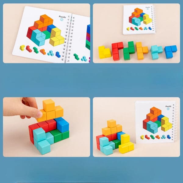 Wholesale Wooden Thinking Cube Building Blocks Educational Toy for Kids Space Logic Training and 3D Puzzle Dropshipping - Image 3