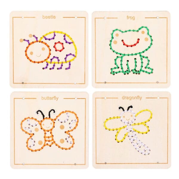 Manufacture Animal-Themed Wooden Threading String Board for Learning - Image 8