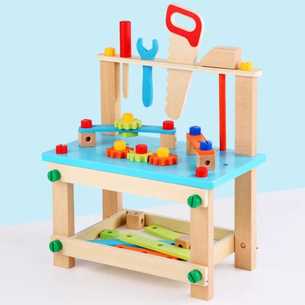 Wholesale Wooden Tool Bench Creative Assembled Building Blocks Simulation Tool Table for Kids Educational Toys Screw and Nut set - Image 4