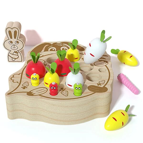 Wholesale Wooden Fishing Carrot Harvest Toy Educational Early Learning Toy for Kids Fine Motor Skills Development Dropshipping - Image 12