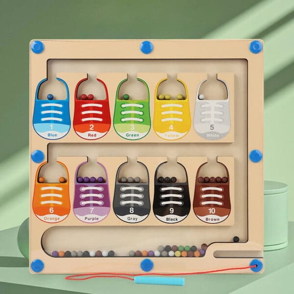 Wholesale Wooden Bead Maze Color Matching Game Educational Toy for Kids Magnetic Color and Number Recognition Dropshipping - Image 6