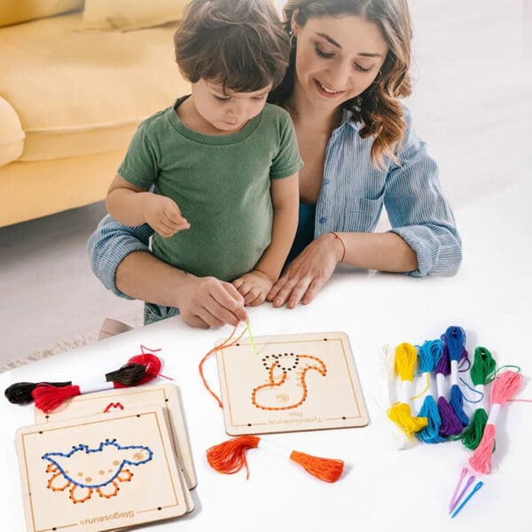 Manufacture Animal-Themed Wooden Threading String Board for Learning - Image 2