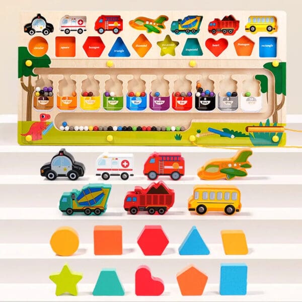 Wholesale Wooden Magnetic Color and Number Maze 3-in-1 Shape Sorting Educational Toy for Kids Dropshipping - Image 3