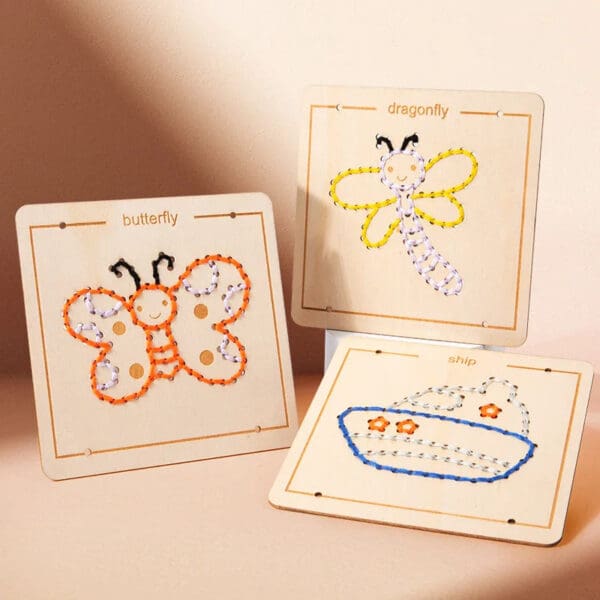 Manufacture Animal-Themed Wooden Threading String Board for Learning - Image 3