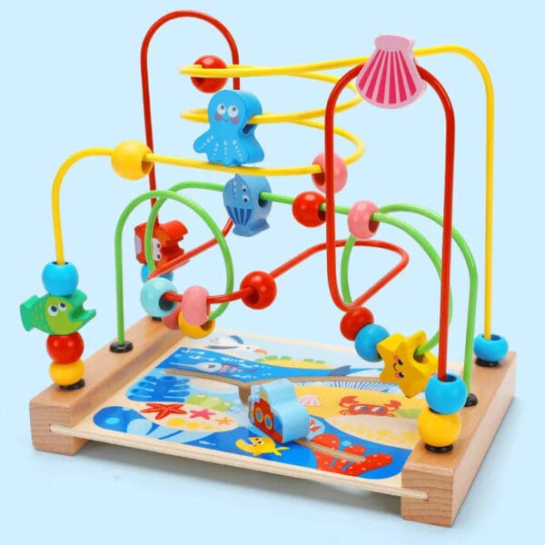 Wholesale Wooden Bead Maze Educational Toy for Toddlers Traffic Ocean-Themed Bead Roller Coaster Dropshipping - Image 7