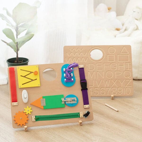 Wholesale Wooden Busy Board Montessori Sensory Toy for Toddlers Educational Learning Activity for Fine Motor Skills Travel Fun - Image 2