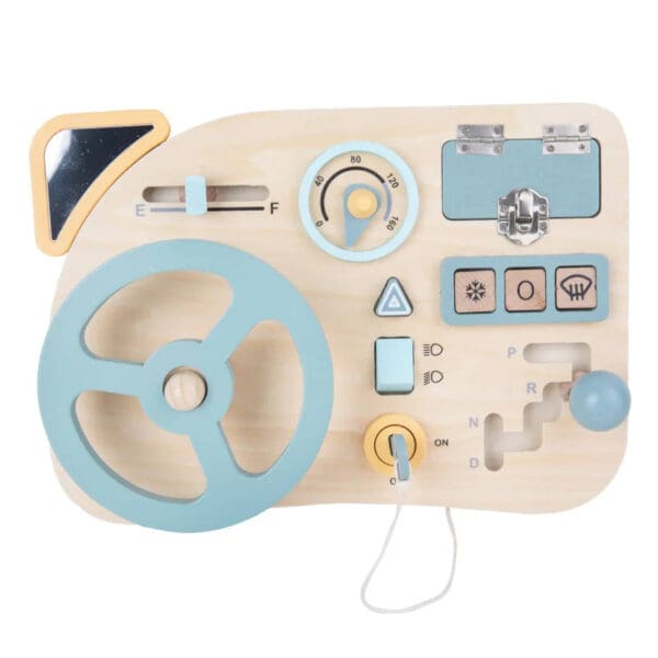 Wholesale Wooden Busy Board Montessori Sensory Activity Toy for Kids Car Steering Wheel and Locking Features Dropshipping - Image 7